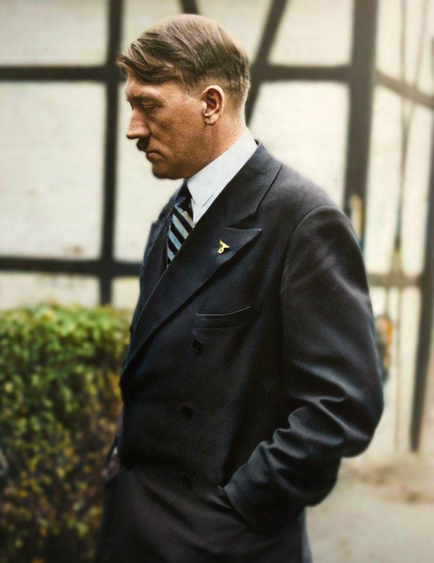 A rare candid of Hitler, appearing pensive at his mountain retreat in 1936.